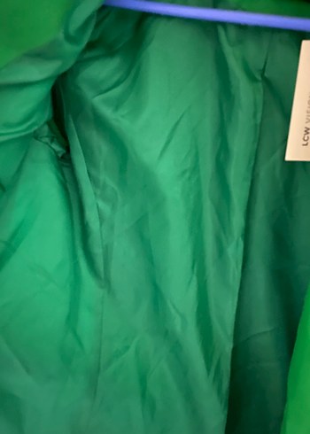 Düğmeli Yeşil Kadın Keten Blazer - Görsel 2