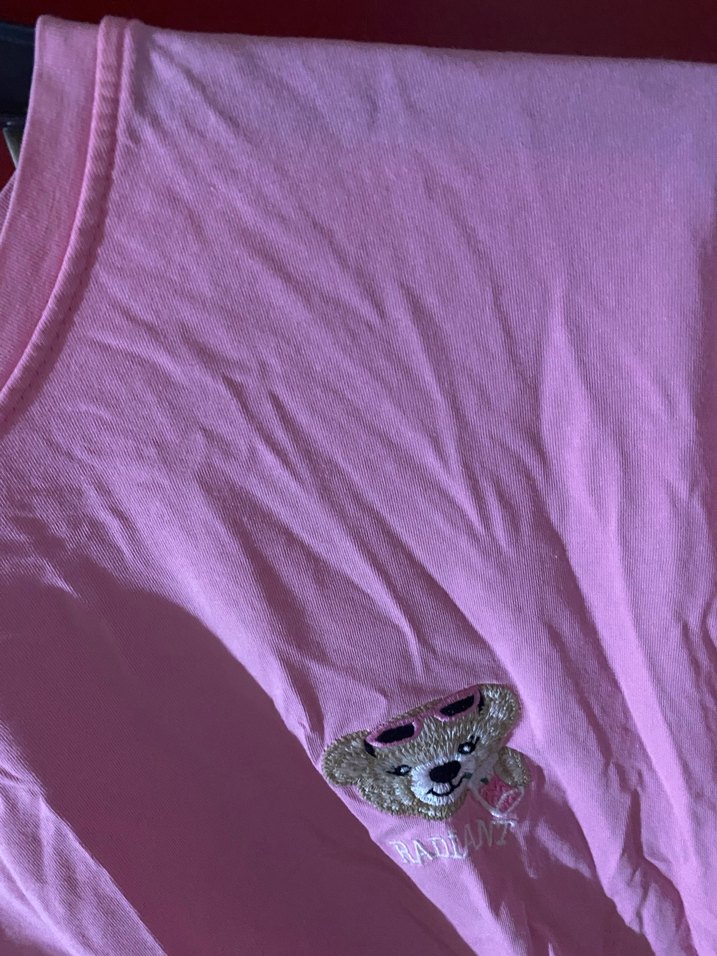 Düğmeli Pembe Kısa Kollu Kadın Tişört - Görsel 2