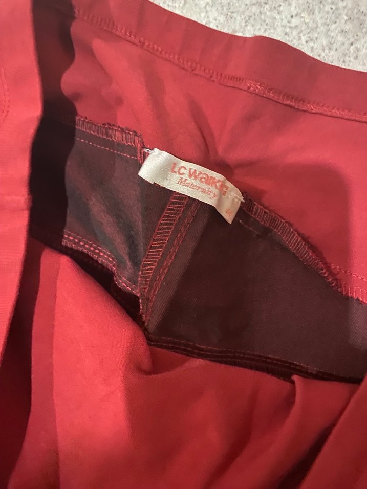 Koyu Kırmızı Elastik Pantolon - Görsel 3