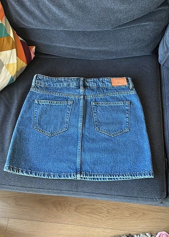 Mango Mango Koyu Mavi Denim Mini Etek