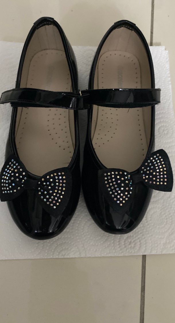 Kız Çocuk Siyah Fiyonklu Babet Ayakkabı - Görsel 2