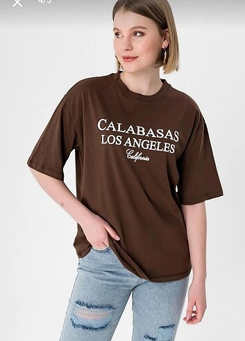 Calabasas Baskılı Oversize Pamuklu T-shirt 