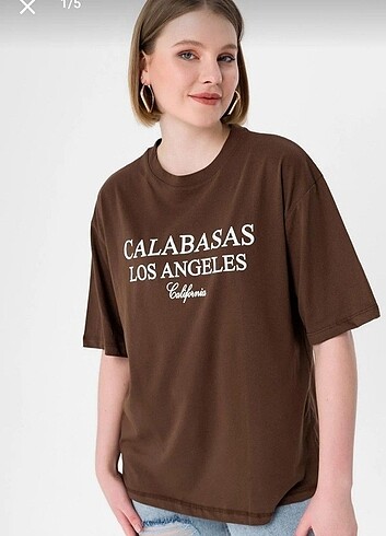 xl Beden Calabasas Baskılı Oversize Pamuklu T-shirt 