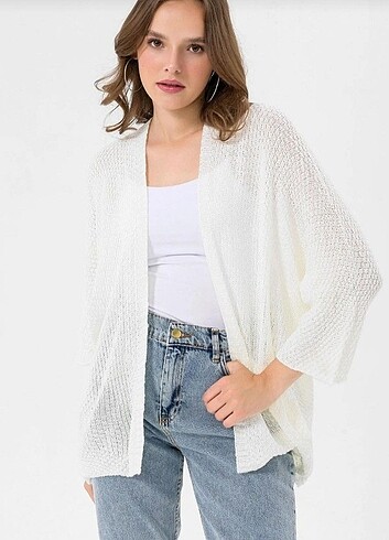 Önü Açık Oversize İnce Triko Hırka