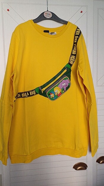 11-12 Yaş Beden sarı Renk Erkek çocuk sweatshirt 