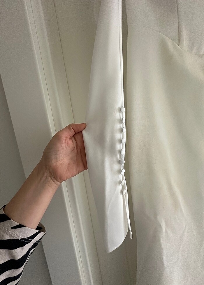 Oleg cassini alfa beta gece elbisesi gelinlik nişanlık - Görsel 5