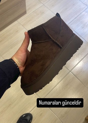 Diğer Kahverengi Süet Platform Topuklu Kadın Bot