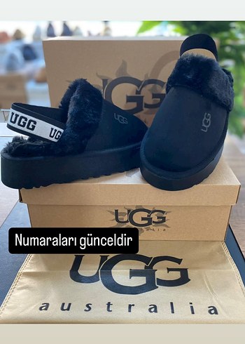 UGG Siyah Kadın Terlik Velcro Bantlı