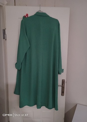 Uzun Yeşil Kadın pantolon Tunik İnci Detaylı - Görsel 4