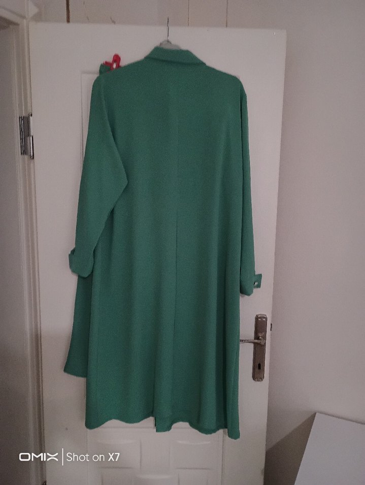 Uzun Yeşil Kadın pantolon  Tunik  İnci Detaylı - Görsel 4