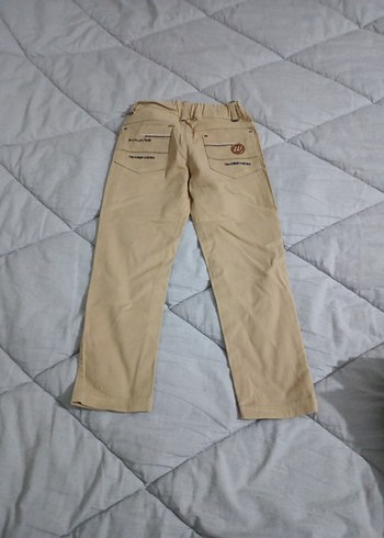 Bej  erkek çocuk keten  Pantolon - Görsel 4