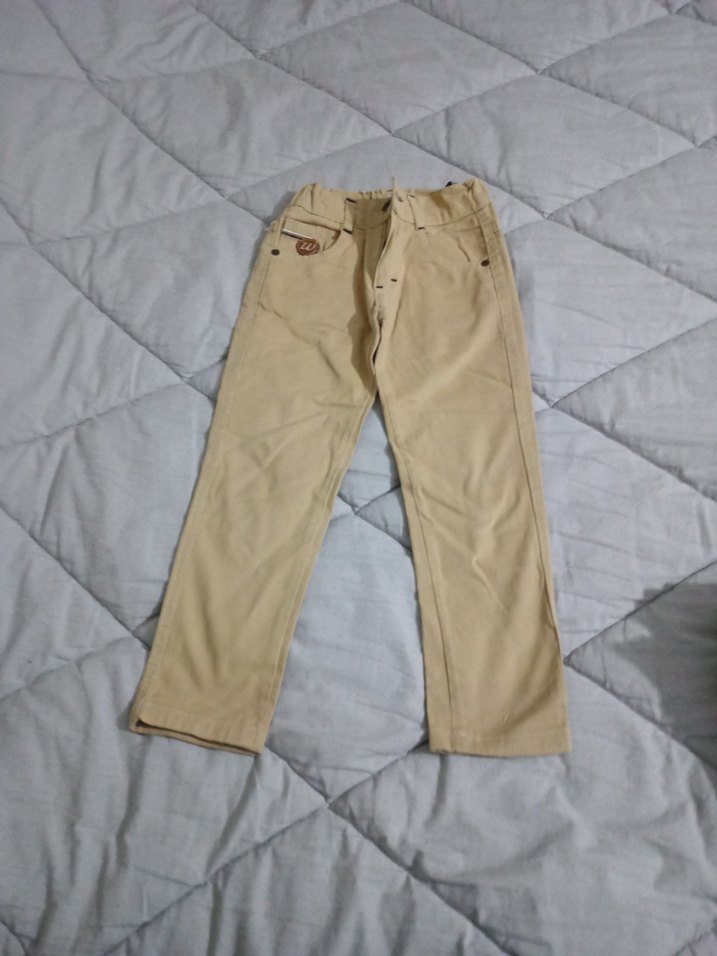 Bej  erkek çocuk keten  Pantolon - Görsel 2