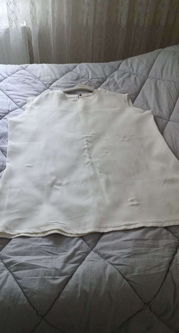 Kolsuz Krem ipek Bluz - Görsel 4