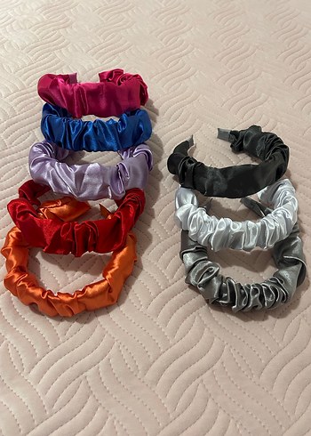 Renkli Elastik Saten Saç Bantları - Görsel 2