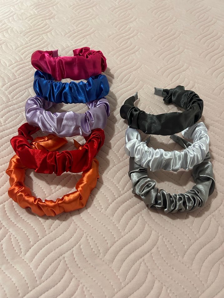 Renkli Elastik Saten Saç Bantları - Görsel 2