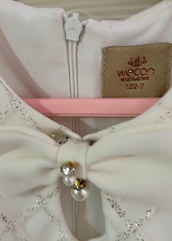 Beyaz Kız Çocuk Fırfırlı Elbise - Görsel 4