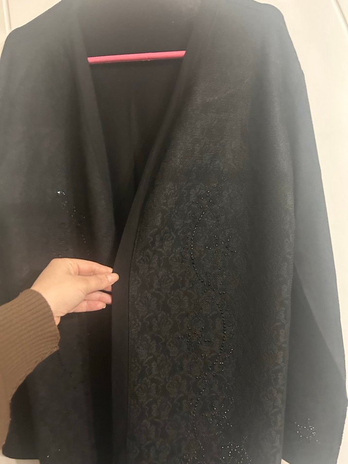 Uzun Siyah hırka - Görsel 3