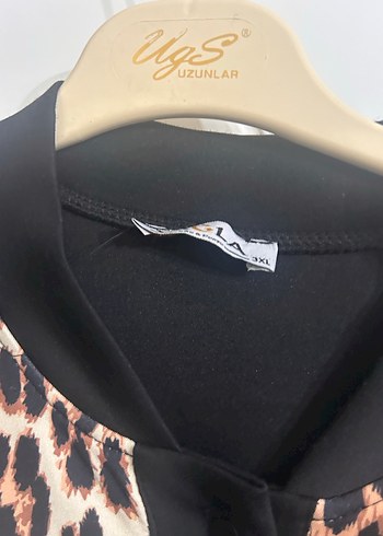 Düğmeli Leopar Desenli Uzun Kadın Ceket - Görsel 3