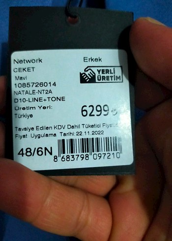 2xl Beden mavi Renk Mavi Düğmeli Erkek Takım Ceketi