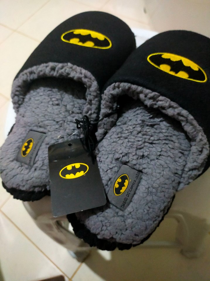 Erkek Batman Desenli Koyu Gri Sıcak Terlik - Görsel 5