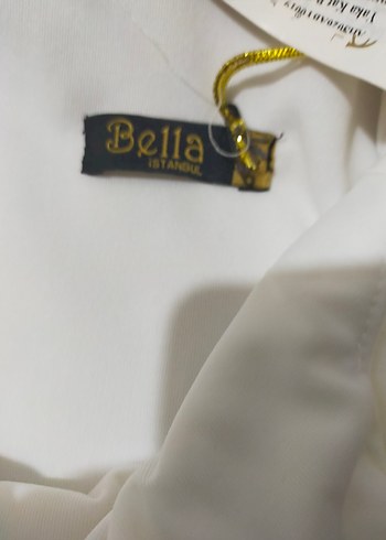 Beyaz Drapeli Uzun Kadın Abiye Elbise - Görsel 7