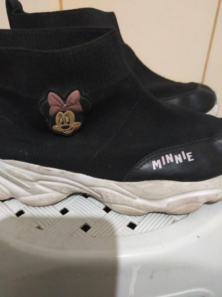 Siyah Elastik Stiletto Topuklu Spor Ayakkabı - Görsel 2