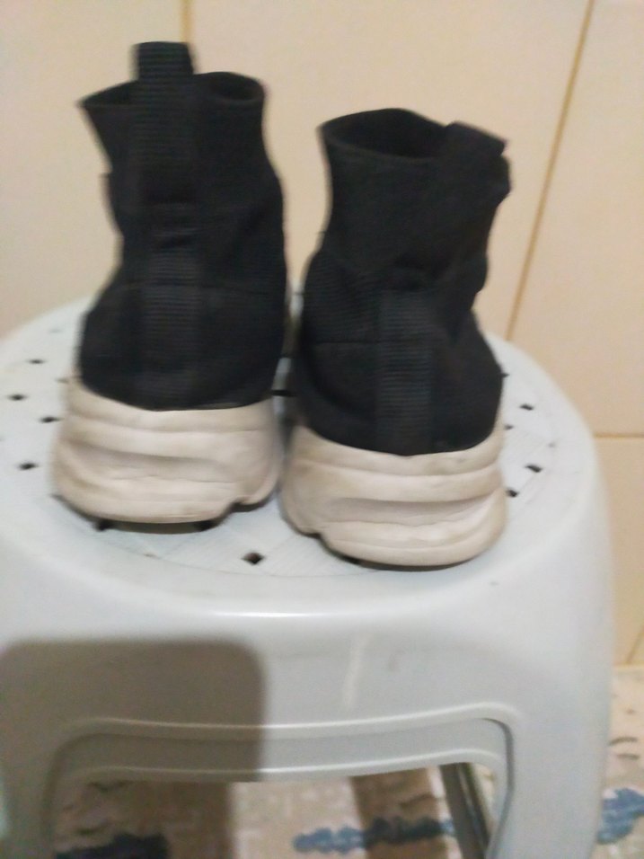 Siyah Elastik Stiletto Topuklu Spor Ayakkabı - Görsel 3