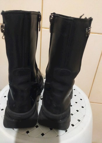 Siyah Platform Topuklu Gotik çocuk Botları - Görsel 3