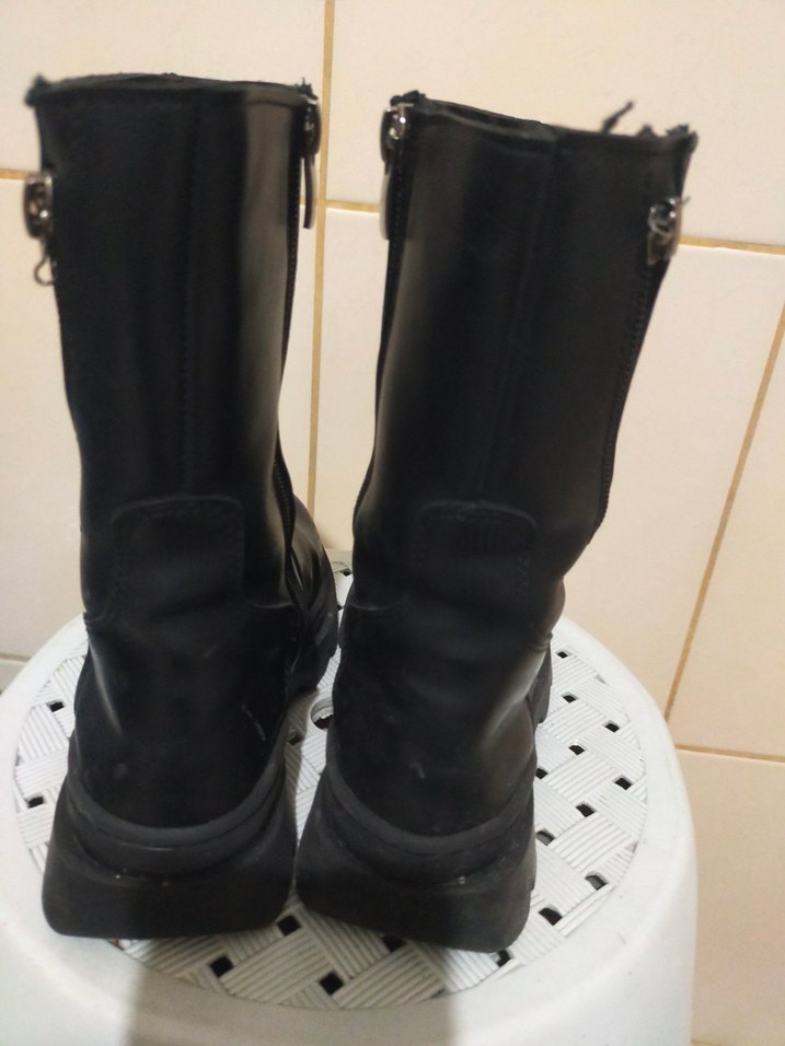 Siyah Platform Topuklu Gotik çocuk Botları - Görsel 3