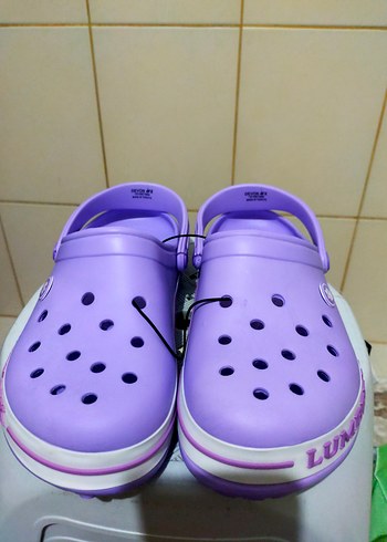Mor Bağcıklı Kadın Dolgu Topuk Terlik