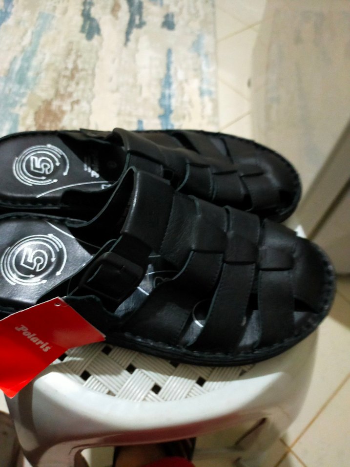 Siyah Erkek Kemerli Sandalet - Görsel 2