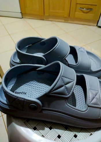 Gri Erkek Kayışlı Günlük Sandalet - Görsel 2