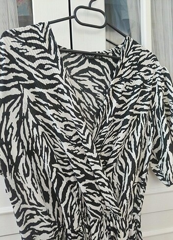 l Beden çeşitli Renk Zebra desenli elbise 