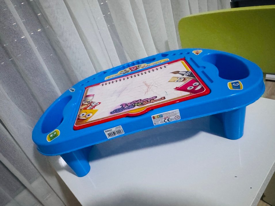Renkli Mavi Eğitici Çocuk Masası - Görsel 2