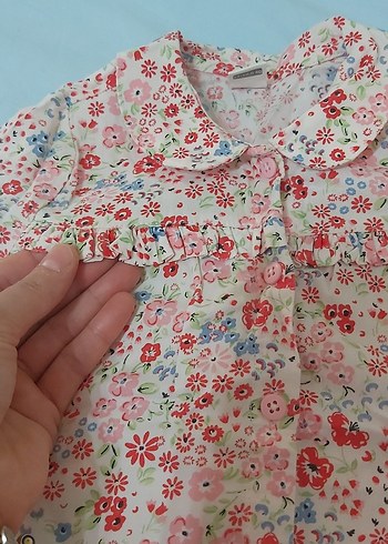 18-24 Ay Beden çeşitli Renk Çiçek Desenli Uzun Kollu Kız Bluzu
