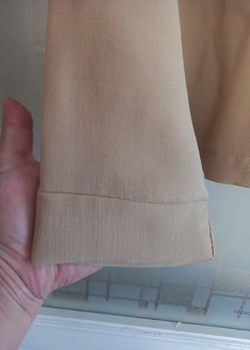 Diğer Bej Kadın Uzun Kollu Sade Bluz
