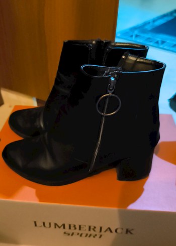 Siyah Tokalı Stiletto Topuklu Kadın Botu - Görsel 2