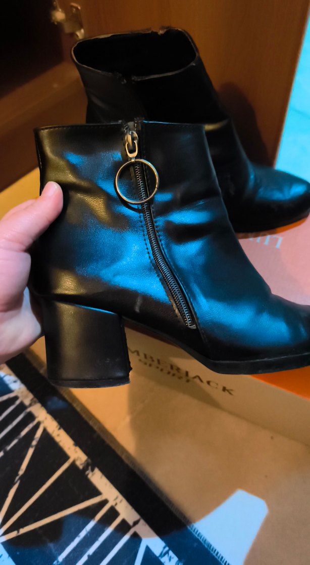 Siyah Tokalı Stiletto Topuklu Kadın Botu - Görsel 3