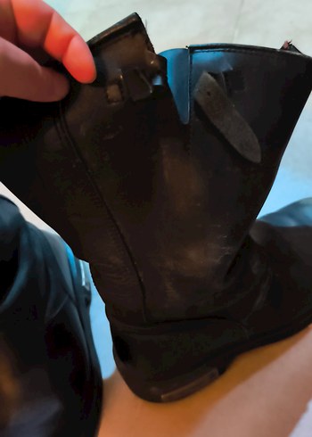 Tokalı Siyah Deri Biker Bot - Görsel 3