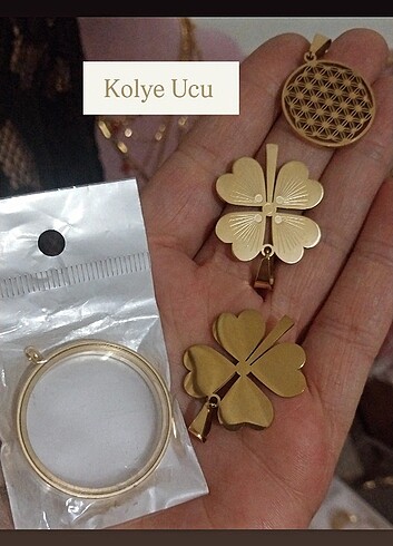 ÇELİK KOLYE UCU YAŞAM ÇIÇEĞI YONCA KOLYE