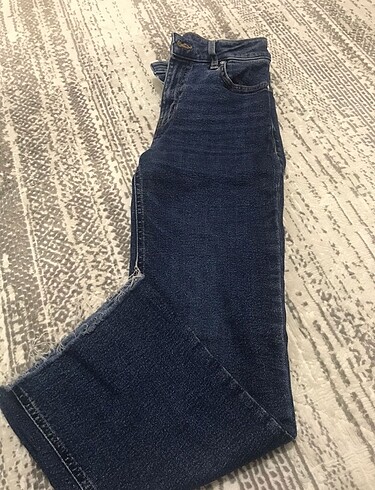 mango lacivert bol paça jean