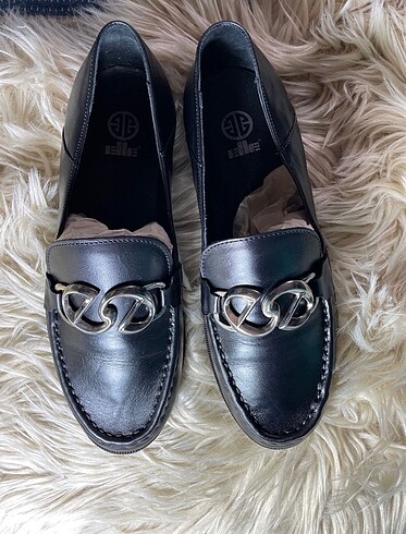 Elle siyah kadın loafer