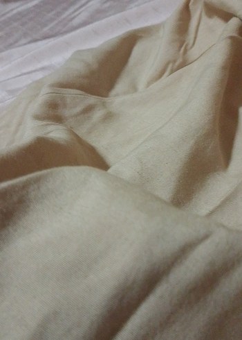 Düğmeli Bej Uzun Keten Etek - Görsel 3