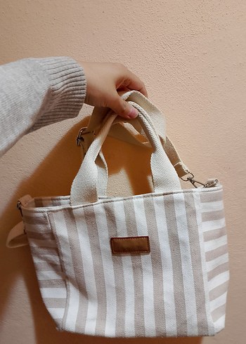 Bej Zebra Desenli Kadın Omuz Çantası - Görsel 4