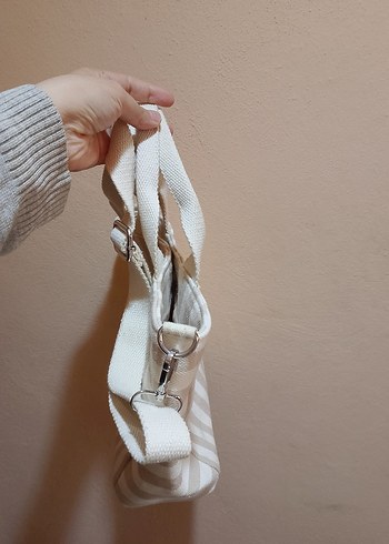 Bej Zebra Desenli Kadın Omuz Çantası - Görsel 6