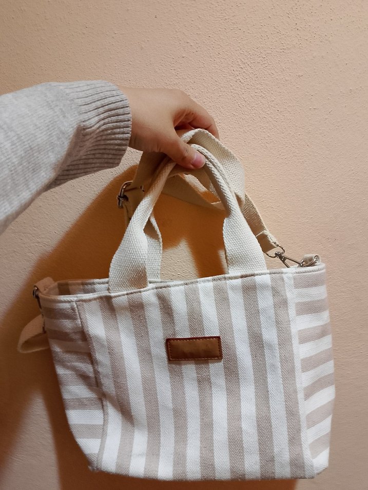 Bej Zebra Desenli Kadın Omuz Çantası - Görsel 4