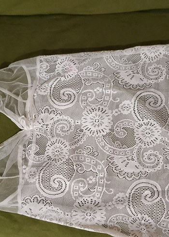 beyaz dantel gecelik - Görsel 3