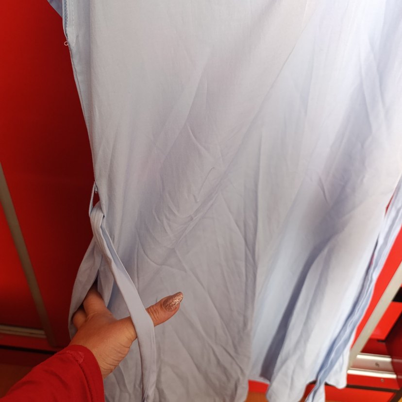 bebe mavisi V Yaka İnci İşlemeli Mini elbise - Görsel 3