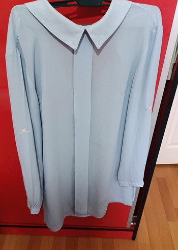 Düğmeli Beyaz Kadın Gömlek tunik - Görsel 2