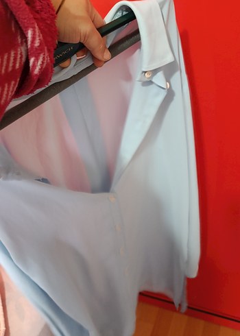 Düğmeli Beyaz Kadın Gömlek tunik - Görsel 7